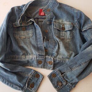 Miss Lili Womens Cropped Jean Jacket Size 2X